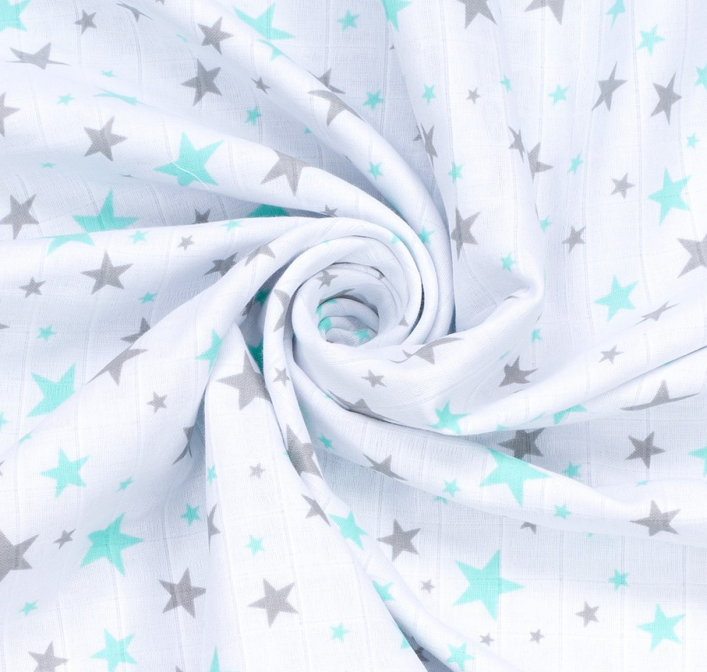 MTT Textil takaró – Fehér alapon kék-szürke csillagok