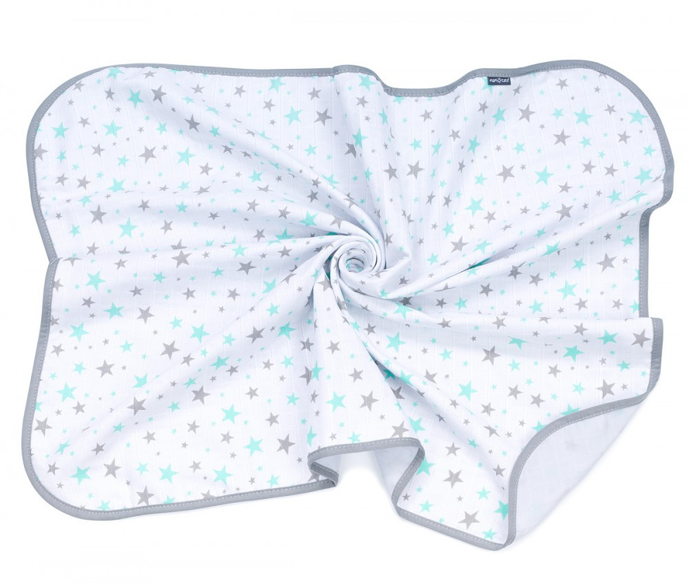 MTT Textil takaró – Fehér alapon kék-szürke csillagok